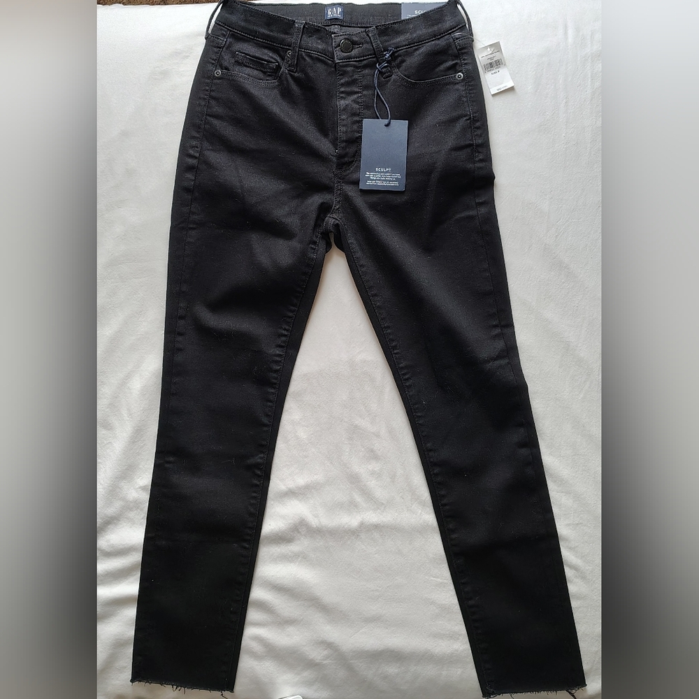 GAP Sculpt Black High Rise True Skinny Ankle Jeans New With Tags Size 0/25P